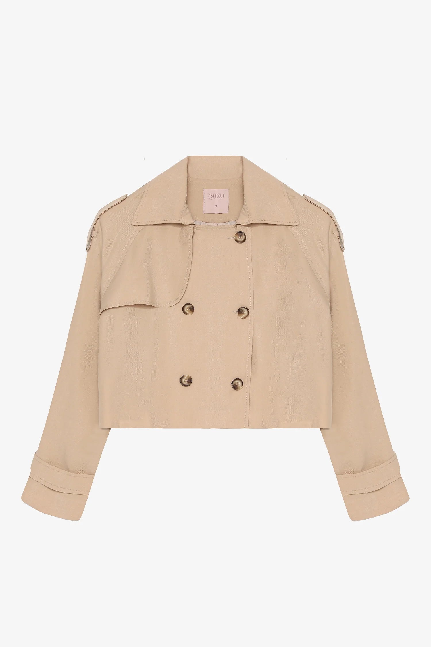 Double-Breasted Double-Breasted Short Trench Coat