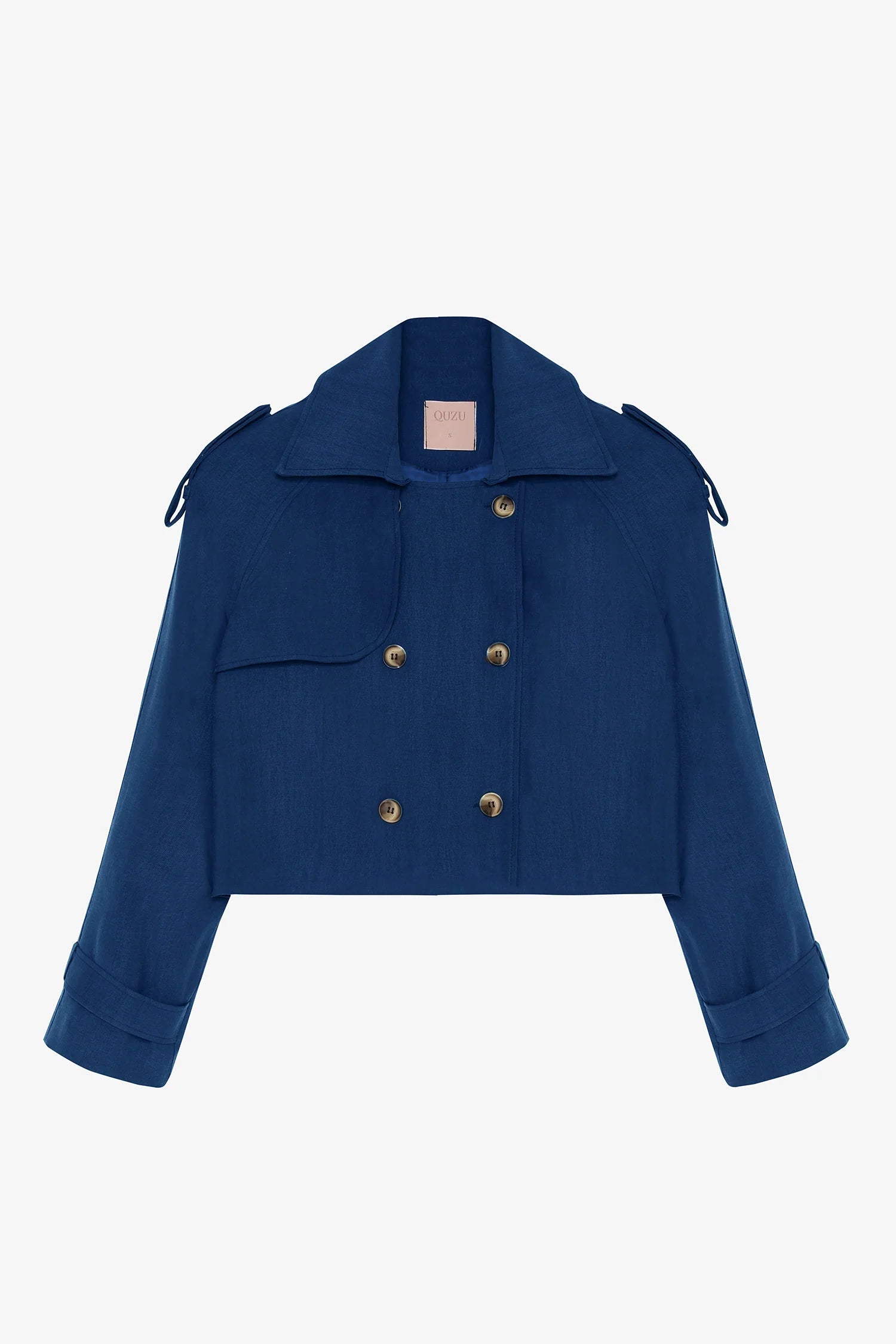 Double-Breasted Double-Breasted Short Trench Coat