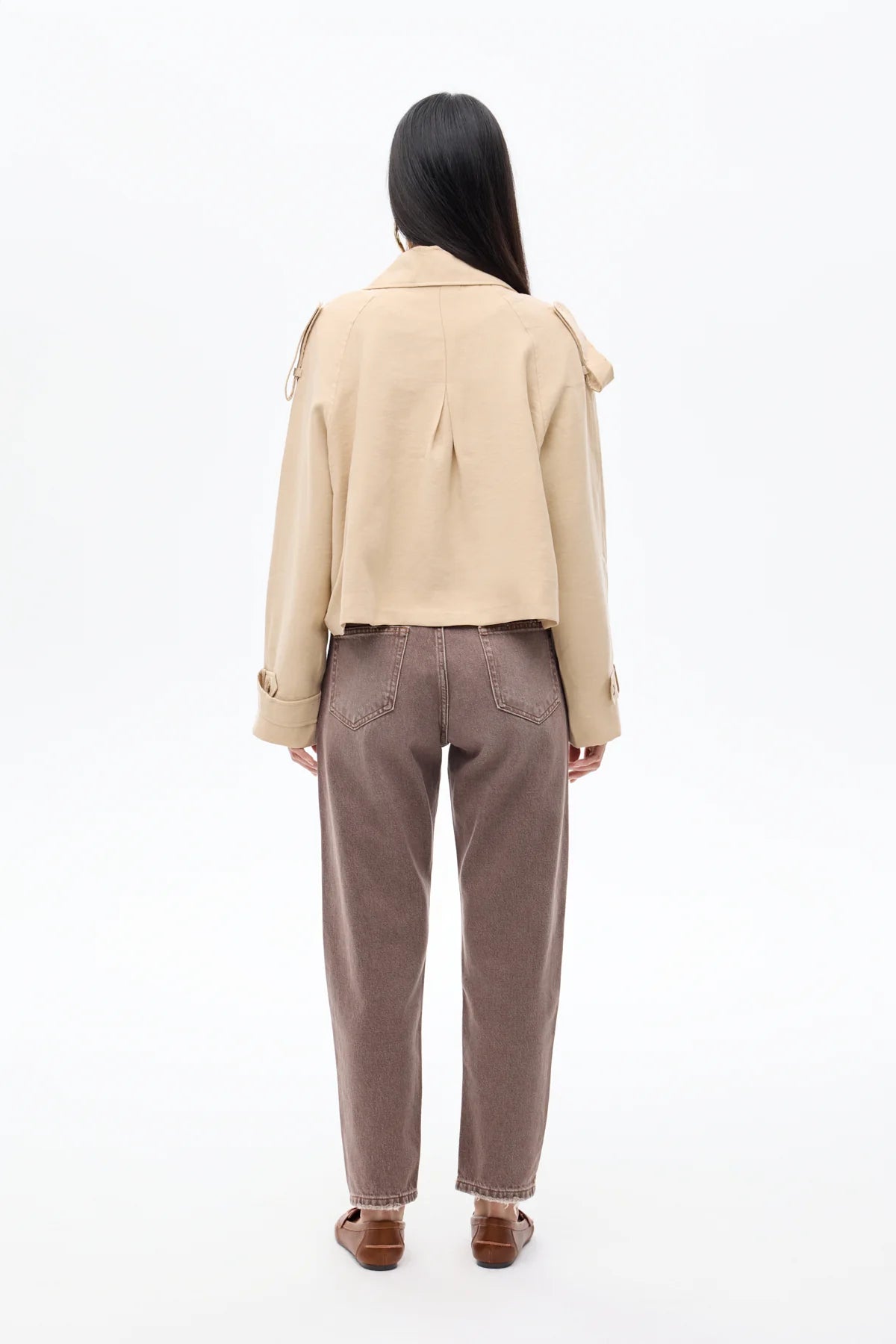 Double-Breasted Double-Breasted Short Trench Coat